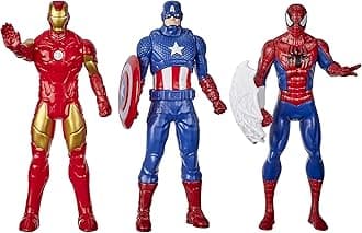 Marvel Hasbro Marvel Action Figure Toy 3-Pack, Iron Man, 6-inch Figures, Spider-Man, Captain America, For Kids Ages 4 and Up