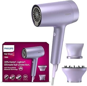 – Philips 7000 Series Hair Dryer with 4 minutes fast drying result, Metallic Lilac - BHD720/13, 2 Years Warranty