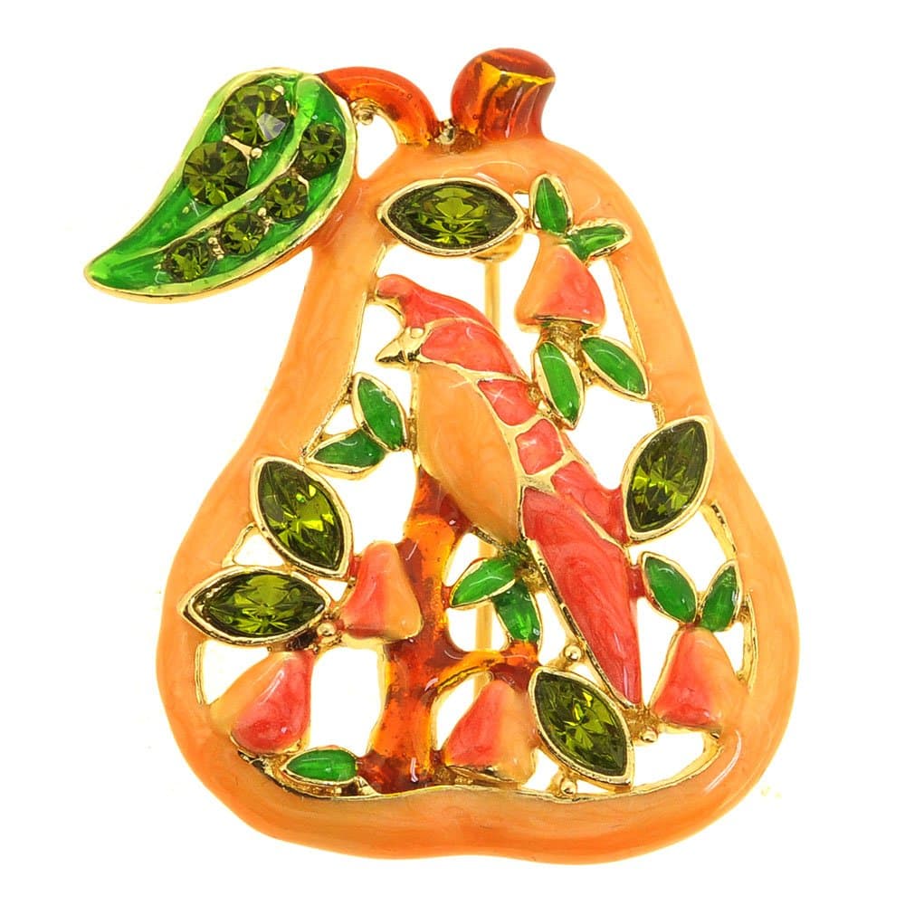 Partridge in A Pear Tree Christmas Brooch