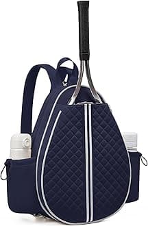 Sucipi Tennis Bag, Quilted Tennis Sling Crossbody Backpack, Water Resistant Tennis Racket Bags for Women Men, Suitable for Pickleball Tennis Badminton