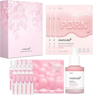 medicube Pink PDRN Trio Gift Set for Glass Glow Skin -Hydrating, Firming, and Radiance-Boosting Skincare Set for Women & Girls | With Salmon DNA PDRN, Peptides and Pink Vitamin | Korean Skincare