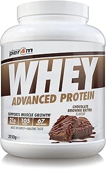 Whey Protein Powder | High Protein Shake for Muscle Growth & Recovery | Low Sugar Gym Supplement | Sports Nutrition Drink + Amino Acids (2010g, Chocolate Brownie Batter)