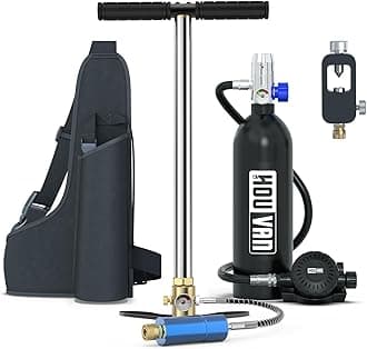 S400 Mini Scuba Tank 1.0L Scuba Tank Portable Diving Tank with On-Off Valve Reusable Underwater Breathing Pony Bottle for Underwater Exploration Emergency/Recreation