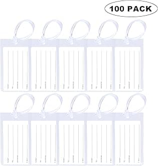 100 Pack Luggage Tags for Suitcases, Airplane Travel Essentials for Flying, International Travel Must Haves, and Luggage Accessories by Sodsay