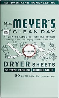 CLEAN DAY Dryer Sheets, Fabric Softener, Reduces Static, Infused with Essential Oils, Birchwood, 80 Count