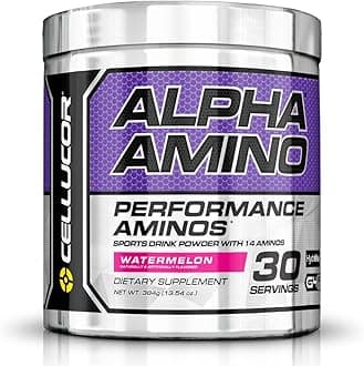 Alpha Amino EAA & BCAA Recovery Powder, Essential & Branched Chain Amino Acids Supplement, Watermelon, 30 Servings