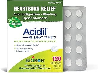 Acidil Tablets for Relief of Acid Reflux, Heartburn, Indigestion, and Upset Stomach - 120 Count