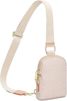 INICAT Travel Small Sling Bag Leather Crossbody Bags for Women Fanny Packs Cross Body Bag for Woman Cross Body Purses（Khaki ct1）