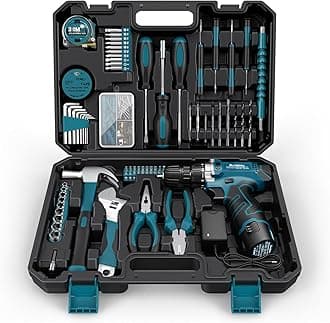 Tool Kit 206PCs with Drill - 12V Cordless Power Drill Combo Home Tool Set - Protable Basic General Household Toolbox for Men Women for Garden Office House Repair (Screwdriver Set & Pliers Set)