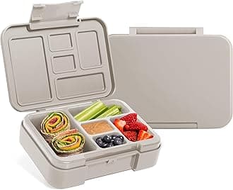 Simple ModernBento Lunch Box for Kids | BPA Free, Leakproof, Dishwasher Safe | Lunch Container for Girls and Boys, Toddlers | Porter Collection | 5 Compartments | Almond Birch