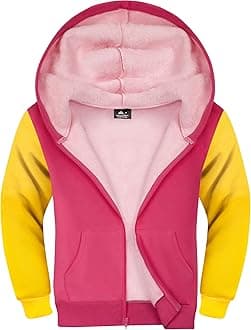 SWISSWELL Hooded Jacket for Boys Full Zip Ultra Soft Sherpa Fleece Hoodie Sweatshirt for Kids School Hooded Outerwear
