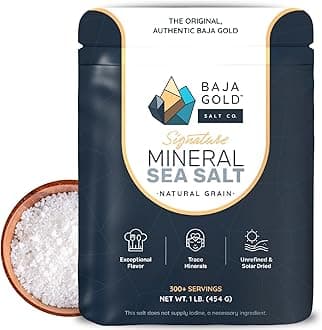 Mineral Sea Salt -Natural Grain Salt for Cooking & Baking | Authentic Baja Salt | Ideal for All Culinary Creations | 454 g. Resealable Bag, 300+ Servings