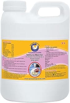 Growel Immune Booster – an Ultimate Immunity Booster and Growth Promoter for Aquaculture, Poultry, Cattle, Horses, Pigs, Goats, Sheep, Pigeons, and Birds – 5000 ml.