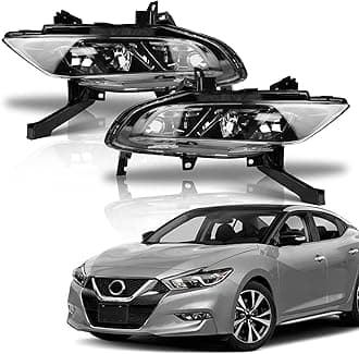 PartsFlow 2PCS Front Fog Light Lamp Left And Right Side For 2016 2017 2018 Nissan Maxima NI2592134 NI2593134