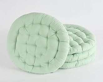 SKANDA FAB Premium Cotton Floor Seating Cushion | Luxurious Comfort & Microfiber Fill 60X60 CM Large Size for Meditation | Floor Cushions | Pooja | Living Room | Pets | Outdoor Sage Green Pack of 4