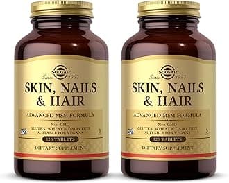 Skin, Nails & Hair - 120 Tablets, Pack of 2 - Advanced MSM Formula - Non GMO, Vegan, Gluten & Dairy Free - 120 Total Servings