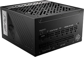 MSI MPG A850G PCIE5 Power Supply Unit, UK Plug - 850W, 80 Plus Gold Certified, Fully Modular ATX 3.0, PCIe 5.0 GPU Support, Japanese 105°C Capacitors, 0% RPM Mode, Flat Cables - 10 Year Warranty
