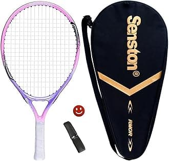 Senston 19'' 23'' 25'' Tennis Racket with Racket Bag, Lightweight Tennis Racquet, 1 Grip, 1 Vibration Dampeners