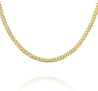 Italian Solid 925 Sterling Silver, 22K Gold Plated Chain Necklaces | Snake, Square Box, Cable, Super Flex Curb, Miami Cuban and Rope Diamond-Cut Herringbone Necklace for Women and Men | MADE IN