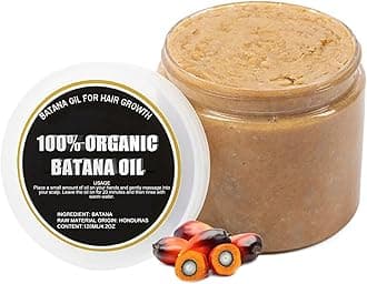 Batana Oil for Hair Growth - 100% Organic Batana Oil, Raw Batana Oil for Hair Growth, Organic Unrefined Batana Oil Promotes Hair Thickness for Men & Women
