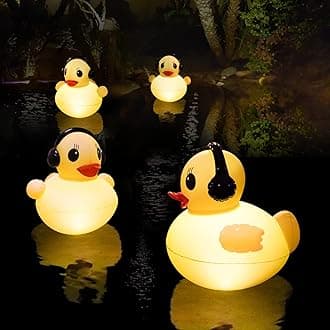 Floating Solar Pool Lights, 16 inch Waterproof Pool Lights that Float, Light up LED Pool Accessories, Glow Duck Pool Light, Inflatable Solar Powered Floating Light for Pools,Pond,Hot tub,Party-1pc