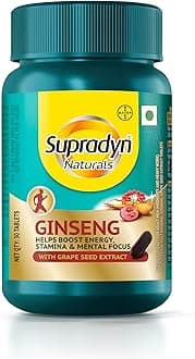 - Supradyn Naturals Ginseng Multivitamin Tablet for Men - From India's No.1 Brand | Ginseng & Grapeseed Extract | 12 Vitamins, Zinc, Magnesium | Energy, Immunity, Stamina, Mental Focus | 30 Tablets | Veg