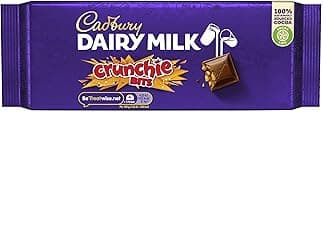 Dairy Milk Crunchie Bar, Milk Chocolate Bar With Honeycomb Pieces, 180 g (Pack of 1)