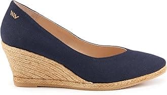 Viscata Roses Espadrille Canvas Wedges Spain Handmade 2 ½” Heel Woman Wedge Pumps with Organic Cotton Canvas and 100% Natural Jute Midsole for All Occasions: Casual, Work, Party
