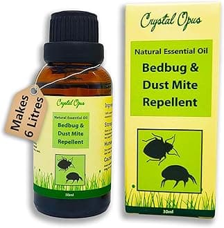 – Bed Bug & Dust Mite Natural Repellent. Safe for Humans & Pets. Smells Beautiful. Makes 6 litres. Spray On Beds, Sofas, Carpets, Floors, Furniture Legs, Fabrics & Surfaces. Essential Oil Blend.