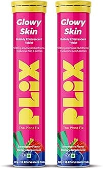 Glutathione Tablets With Vitamin C For Clear And Youthful Skin (Pack Of 2, Strawberry) | 15 Collagen Supplements |500mg L-Glutathione, Vegan Vitamin E And Hyaluronic Acid