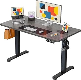 ErGearHeight Adjustable Electric Standing Desk, 44 x 24 Inches Small Sit Stand up Desk, Memory Computer Home Office Desk (Grey)