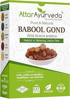 Attar Ayurveda Babul Gond | Kikar Gond | Babool Gond | Acacia Arabica | Natural Edible Gum | No Additives or Preservatives | (250 Gm / 8.81 Oz) Pack for Daily Use