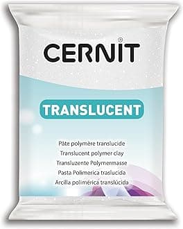 CERNIT CE0920056721C - A Pack of Polymer Clay Block - Translucent Effect - Modelling and Baking Clay - Amber Colour - 56 g Block - Manufactured in Belgium