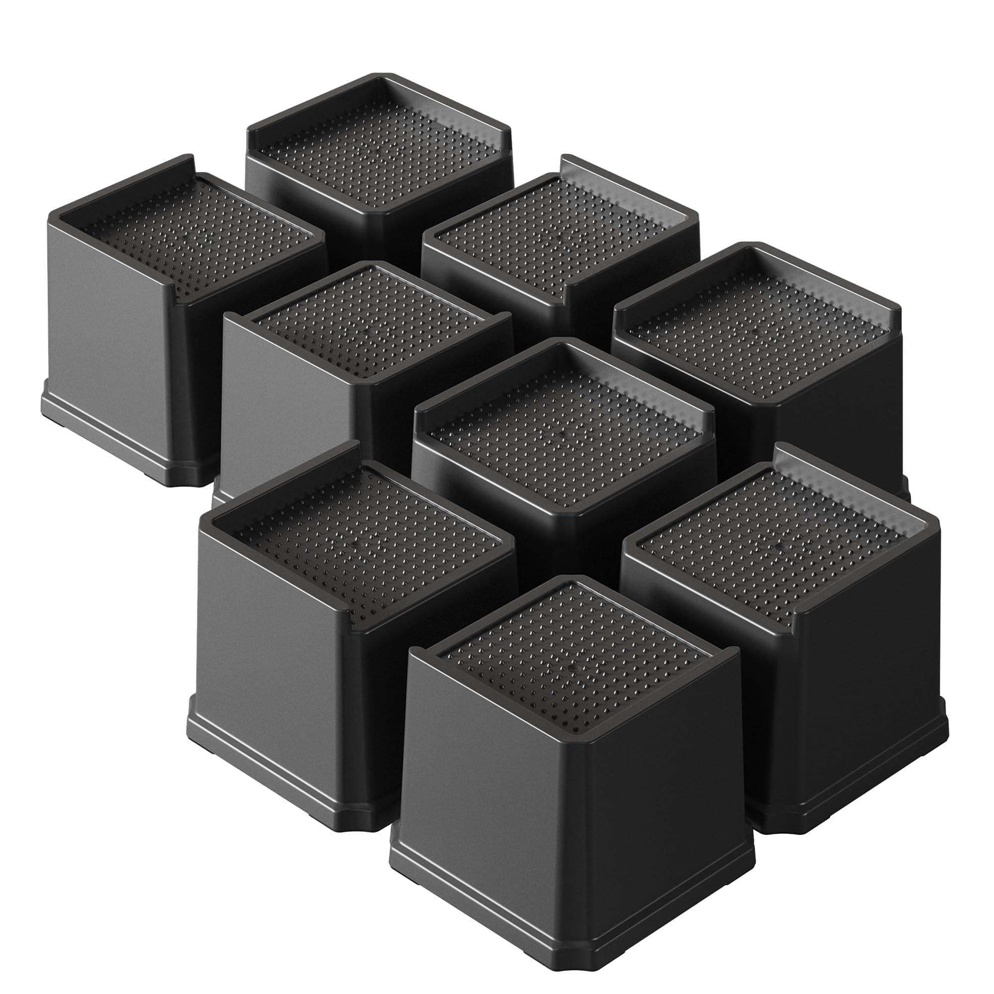 Bed Risers 4 Inch Heavy Duty 9 Pack Oversized L-Shaped Bed Furniture Elevators 1,500 lbs Lifts Up Riser for Sofa and Table