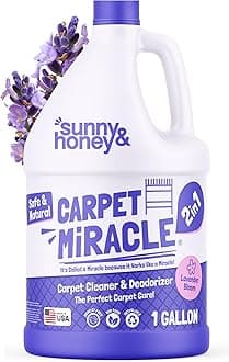 Carpet Miracle - Carpet Cleaner Solution Shampoo for Machine Use, Deep Stain Remover and Odor Deodorizing Formula, Use On Rug Car Upholstery and Carpets (Light Lavender Scent, 1 Gallon)