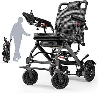 36 Lbs Lightweight Electric Wheelchair,Electric Wheelchairs for Adults Foldable,15 Miles Range Motorized Wheelchair for Seniors, All Terrain Compact Portable Power Wheelchair,330 Lbs Capacity
