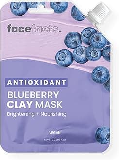 Face Facts Antioxidant Blueberry Kaolin Clay Face Mask; Infused with antioxidant-rich superfood blueberry fruit extract; Brightens and nourishes complexion; Vegan; Pack of one;