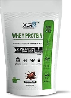 XLR8 Whey Protein Powder with 24 g Protein Content & 5.4 g BCAA (907 g (Pack of 1), Choco Hazelnut)