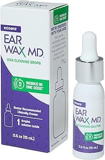 eosera Ear Wax MD - Ear Wax Dissolving Drops - Breaks Down & Dissolves Earwax in Just 1 Treatment - Doctor Recommended & Clinically Proven - Gentle & Safe - 15-mL
