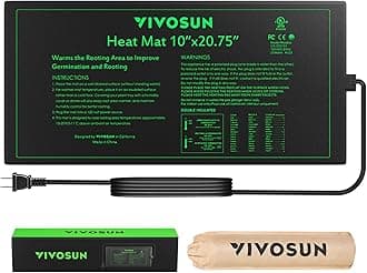 VIVOSUN Durable Waterproof Seedling Heat Mat Warm Hydroponic Heating Pad 10" x 20.75" MET Standard