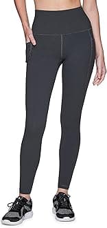 RBXActive Women's Ultra Soft Solid Workout Running Yoga Leggings with Pockets