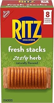 Fresh Stacks Zesty Herb Crackers, Travel Snacks, 11.8 oz (8 Multi Snack Packs)