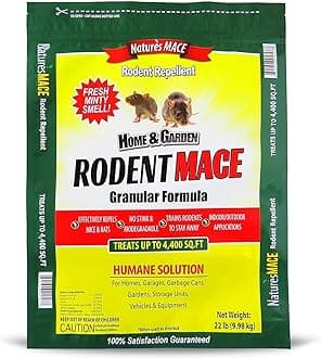 Nature’s MACE Rodent Repellent 22lb, Rodent Repellent Granules for Indoor & Outdoor, Mouse and Rat Prevention, for Garage, Attic, Kitchen, Car, Peppermint Oil Blend, Safe to Use, Covers 4,400 Sq Ft