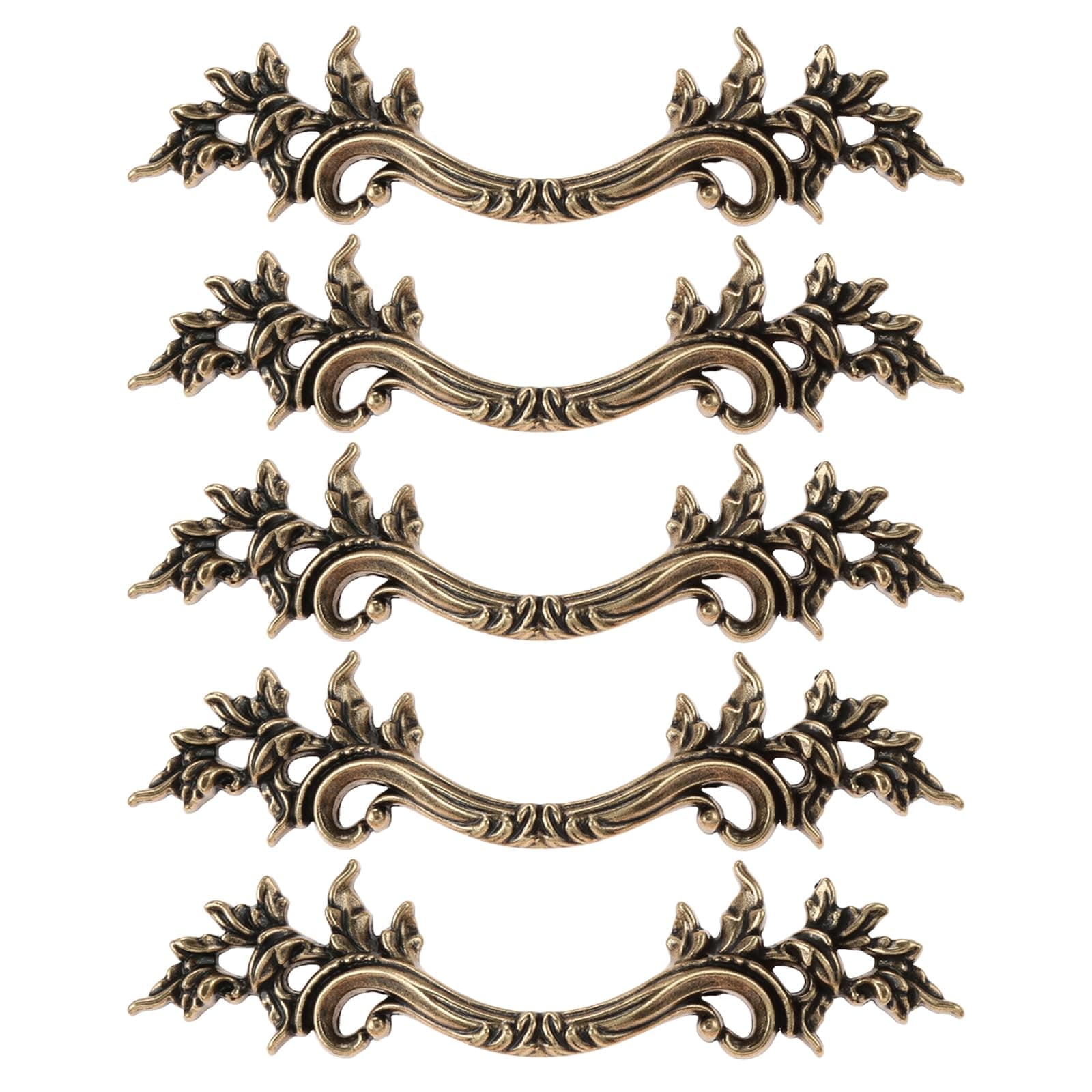 Mgoodoo 5Pcs Pull Handle for Dresser Cupboard Closet Drawer Handle Pulls Cabinet Door Knob Furniture Hardware European Style Vintage Bronze