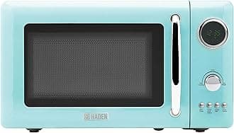 700 Watt 0.7 Cubic Foot Microwave Oven with Digital Controls, Defrost, and Instant Start Countertop Small Appliance, Turquoise/Chrome