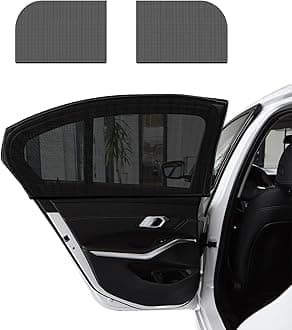 Ohleats 2 PCS Window Shades, Auto Front Rear Side Sun Shades for Block Heat & UV Protection, Breathable Mesh Baby Screen Covers, Universal Car Accessories (Back)