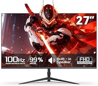 27 Inch Gaming Monitor FHD (1920x1080), 100Hz Computer Monitor Speakers Built in, HDR10, 99% sRGB, FreeSync, HDMI/DP, Design VESA (100 x 100mm)