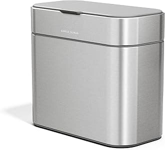 simplehuman CW1645 4L Compost Caddy, Indoor Kitchen Countertop Bin for Food Waste, Removable Inner Bucket, Soft-Seal Lid, Fingerprint-Proof Coating, Brushed Stainless Steel