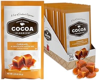 Caramel Cocoa Mix Hot Chocolate Made with Nonfat Milk Just Add Hot Water Make Hot or Iced Cocoa Gluten Free & Kosher Dairy Friendly 1.25oz Packets (Pack of 36)