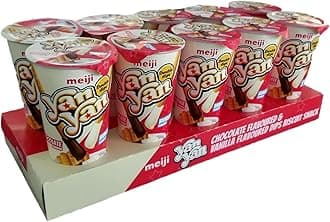 Meiji Yan Yan Biscuit Sticks with Chocolate & Vanilla Dip, 10 Cups, 44g Each – Crispy Snack with Sweet Dips, Perfect for Travel, Parties, School Lunches & Quick Snacks
